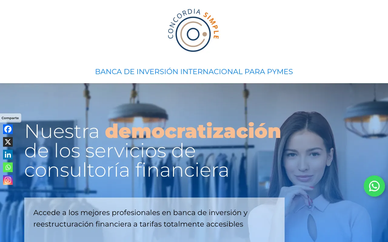 Concordia Simple website Screenshot