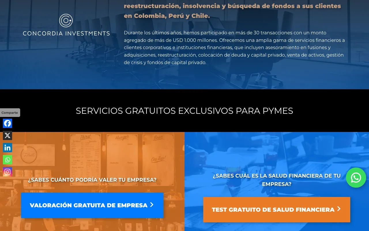 Concordia Simple website Screenshot