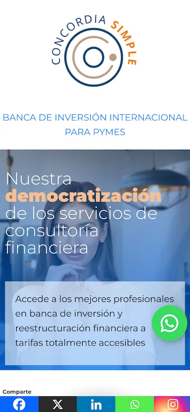 Concordia Simple website Screenshot