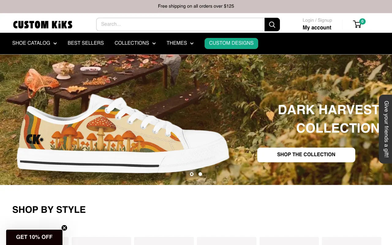 Custom Kiks website Screenshot