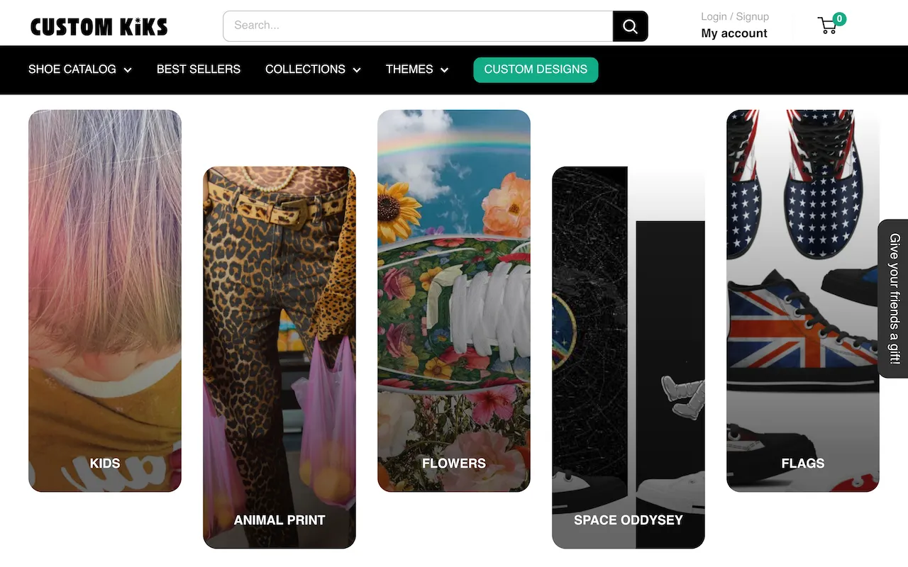 Custom Kiks website Screenshot