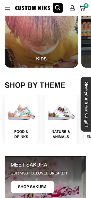 Custom Kiks website Screenshot