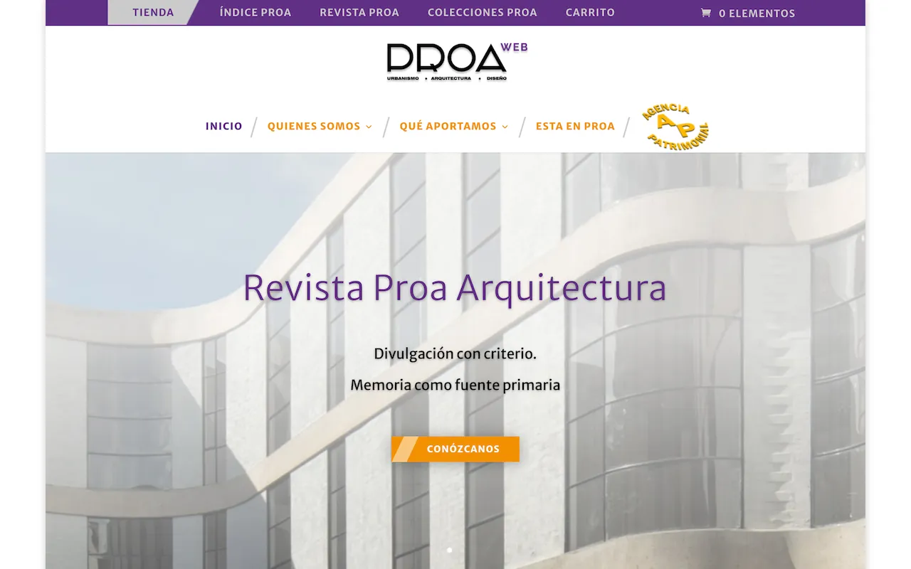 Proa Arquitectura website Screenshot