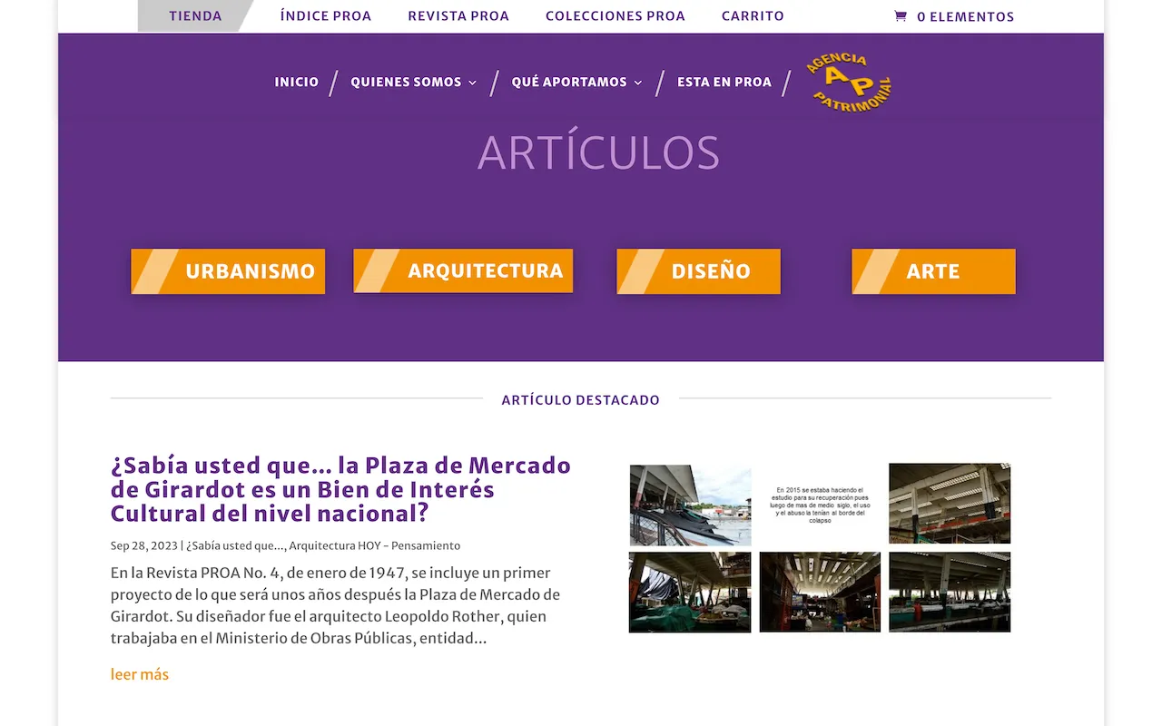 Proa Arquitectura website Screenshot