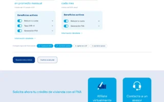 Resultado de la simulación con la opción de activar o desactivar beneficios y comparar con otros tipos de financiación